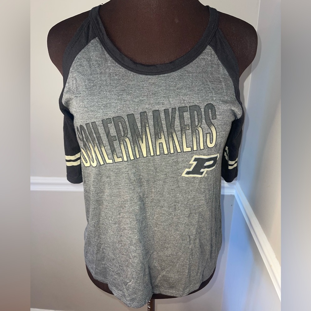 Colosseum Purdue Boilermakers Cold Shoulder‎ Shirt Womens Sz S